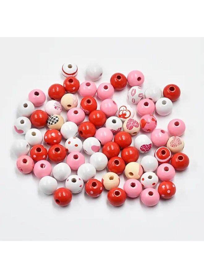 20pcs Mixed Random Patterns Wooden Beads For DIY Jewelry Crafts Decor - Image 2